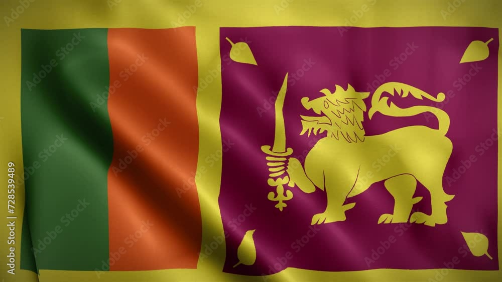 Sri Lanka waving flag, Flag of