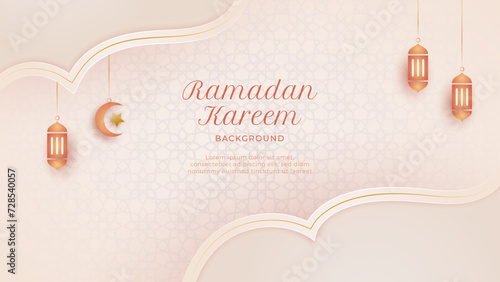 Ramadan kareem greeting card. Elegant and luxurious islamic background. Arabic pattern. Can use for flyer, banner, poster, card, invitation.