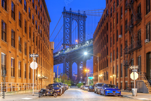 Cityscape with the Manhattan Bridge from Brooklyn in New York City. © SeanPavonePhoto
