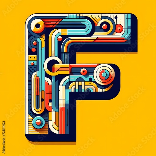 F typography  F logo vector ai illustration
