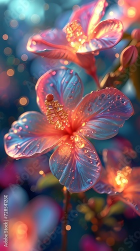 bright color flower illustration 