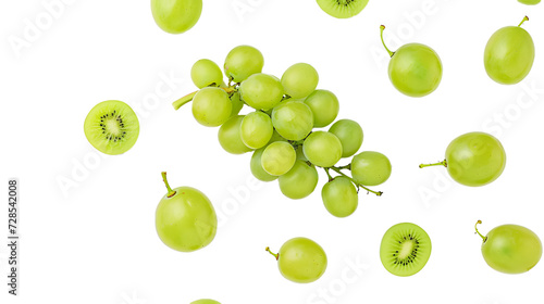  green grape on white background 