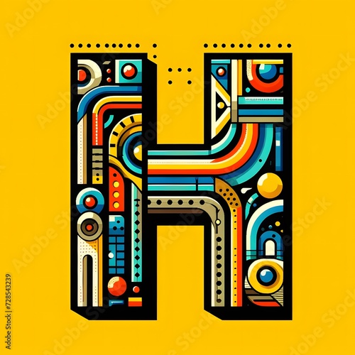 H typography  H logo vector ai illustration