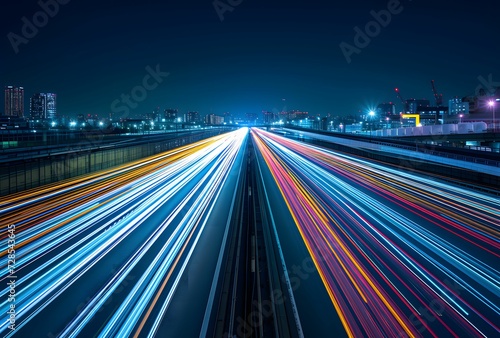 Nighttime Commuter Highway - Mesmerizing Long Exposure Time-Lapse