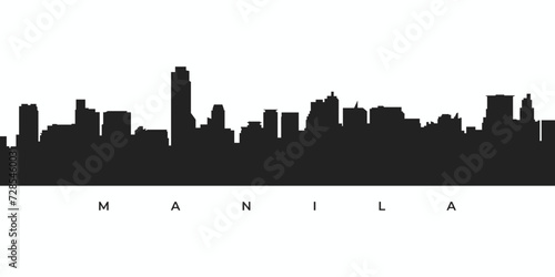 Manila city skyline silhouette photo