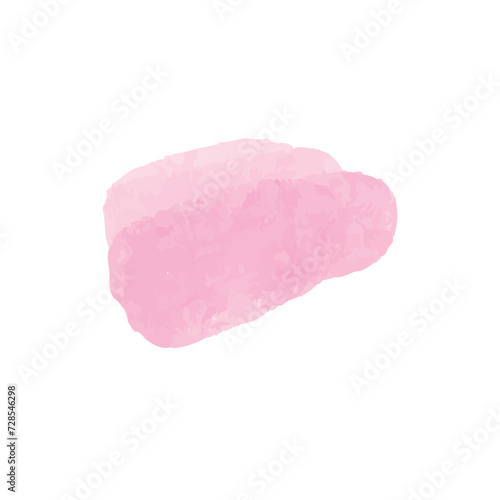 Vector watercolor pink brushstroke on white isolated background