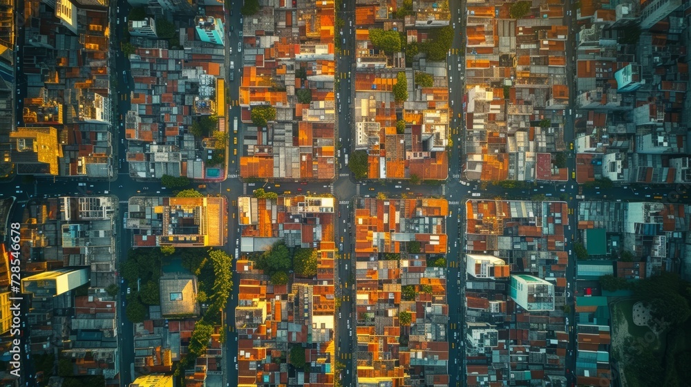 Aerial View of Urban City Grid Aerial View of Urban City Grid