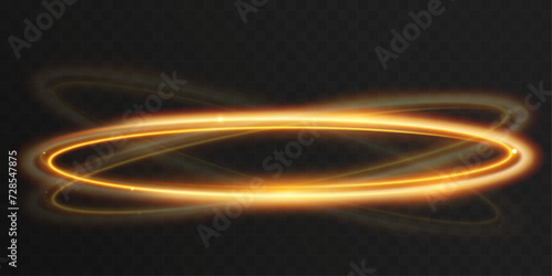 Light wave of shiny gold lines.Gold color glowing design element.Wavy bright stripes.
