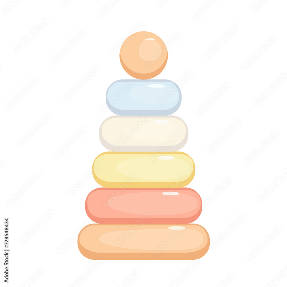 Childrens toy pyramid. Simple cartoon vector icon. Childrens toy pyramid. Simple cartoon vector icon.