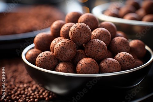 Chocolate candy balls there are generative close the traditional Brazilian brigade, generative IA