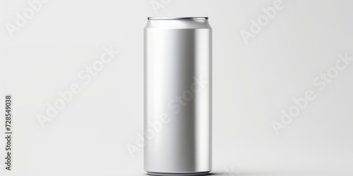 A can of soda placed on a white background. Suitable for advertising, product promotion, or food and beverage concepts