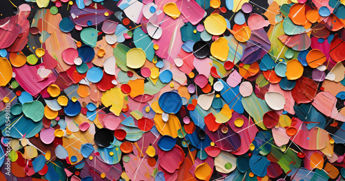
A picture of fragments of plastic, in the style of confetti-like dots, precision lines.