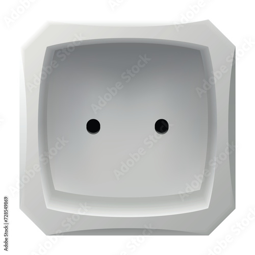 Realistic socket icon. Interior wall outlets or electric connector. Power electrical socket isolated on white background