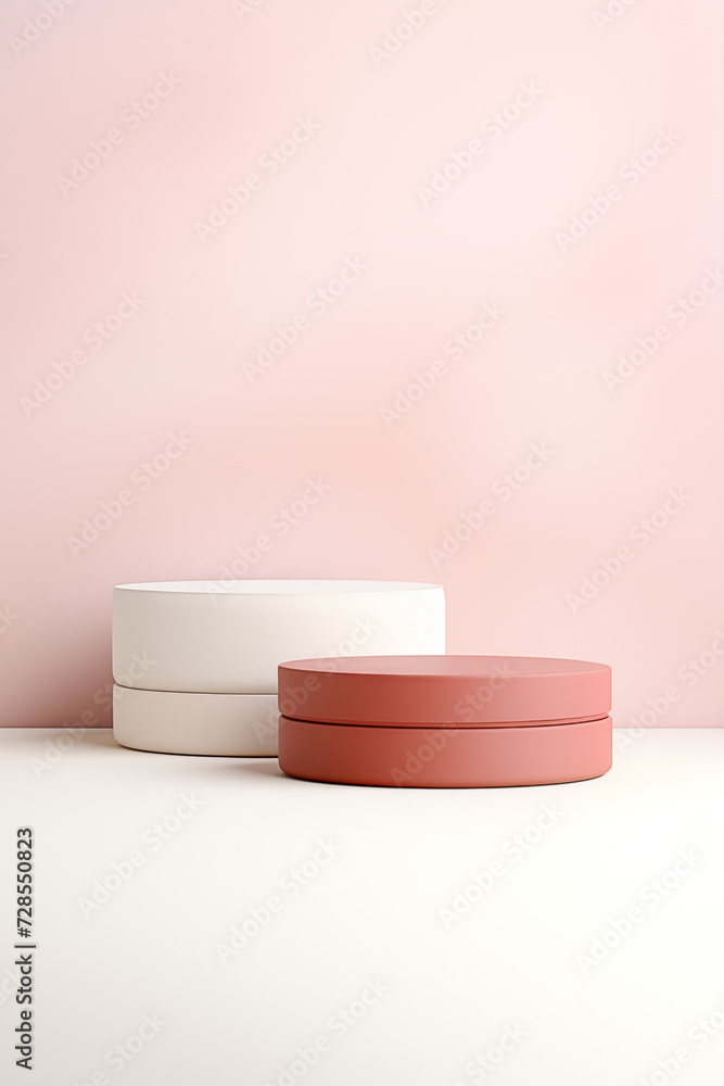 Bright minimal podiums for product display. Bright minimal podiums for product display.