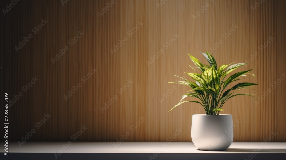 A potted plant placed on a table. Suitable for interior decoration or adding a touch of nature to any space