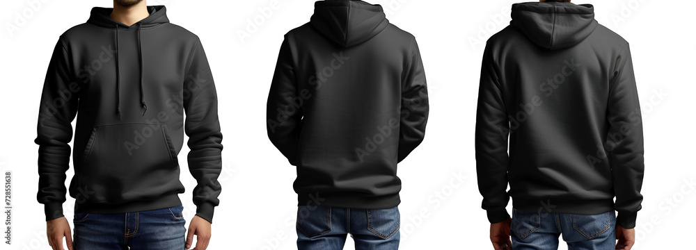 Customizable black hoodie template: showcase your streetwear designs ...