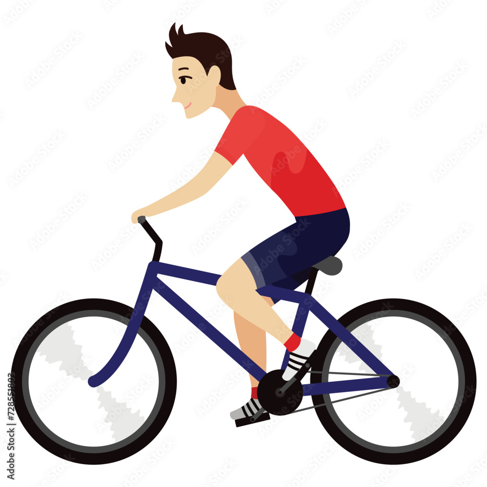 Cycling or riding animation icon. Animation element for game or cartoon. Young man on bike. Vector illustration Cycling or riding animation icon. Animation element for game or cartoon. Young man on bike. Vector illustration