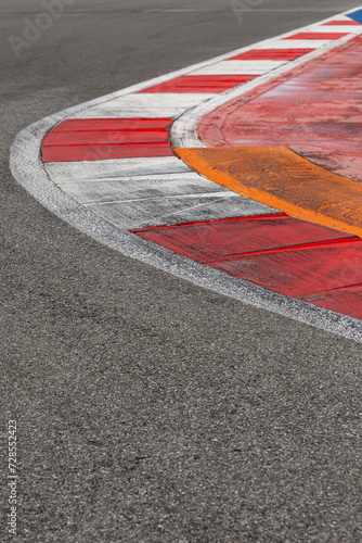 Close-up of the empty asphalt of an international race track. Race track of a car, motorcycle © Виталий Сова