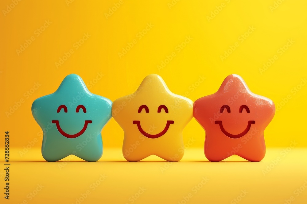 Obraz premium Happy smiley emojis gleeful face, bubbling with joy. Emoticons client satisfaction positive communication. Amiable carefree disposition buoyant emojis. Customer rating testimonials cheery opinion poll