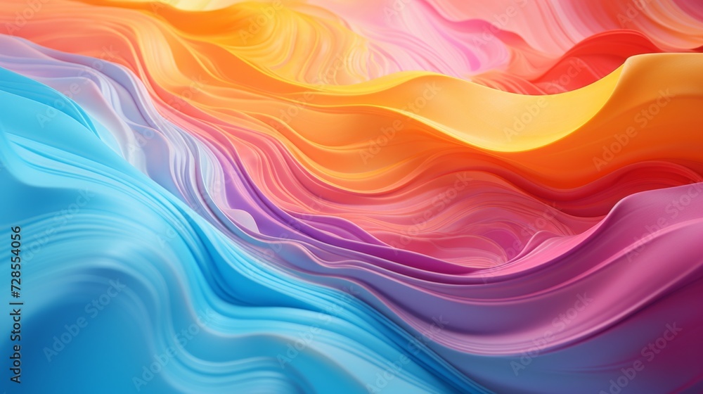 Fototapeta premium Oil paint Abstract background texture with wavy lines and a vibrant rainbow colorful paintings with a multi-colored spectrum of colours for blending and creating visually stunning paintings