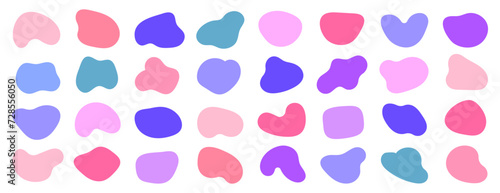 Amoeba blob shape vector illustration set	