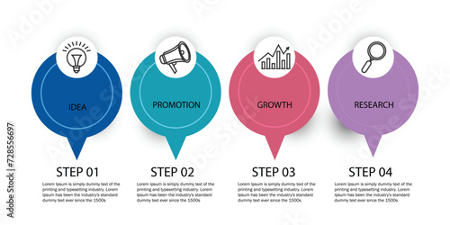 Four steps modern business infographic template