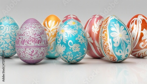 colorful easter egg, isolated white background. copy space for text, warm light 