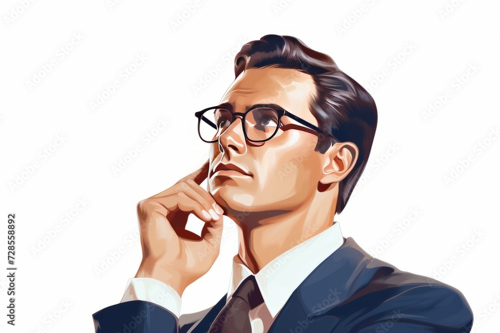 illustration of a businessman thinking illustration of a businessman thinking