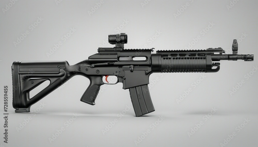military rifle on black plain background, copy space for text
military rifle on black plain background, copy space for text