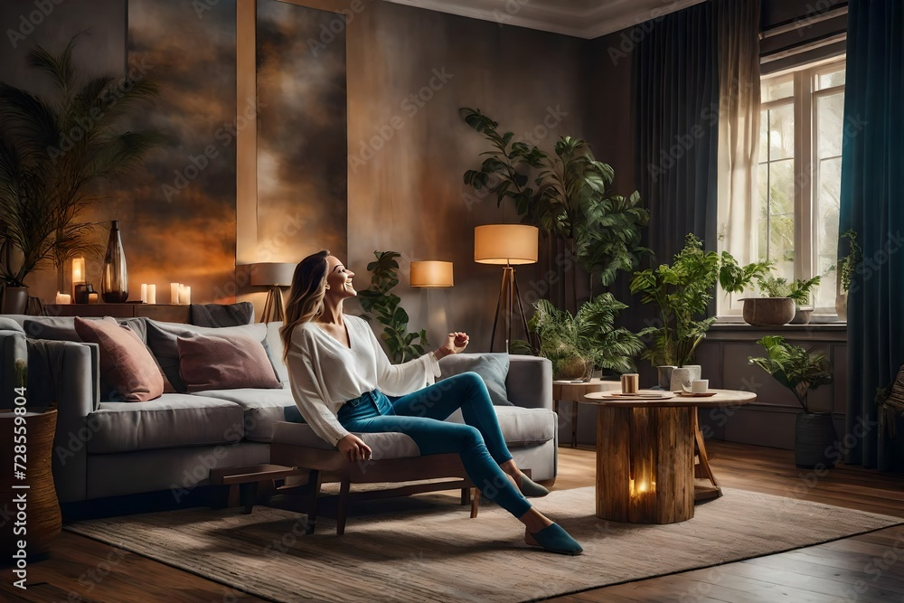 Fototapeta premium person watching tv