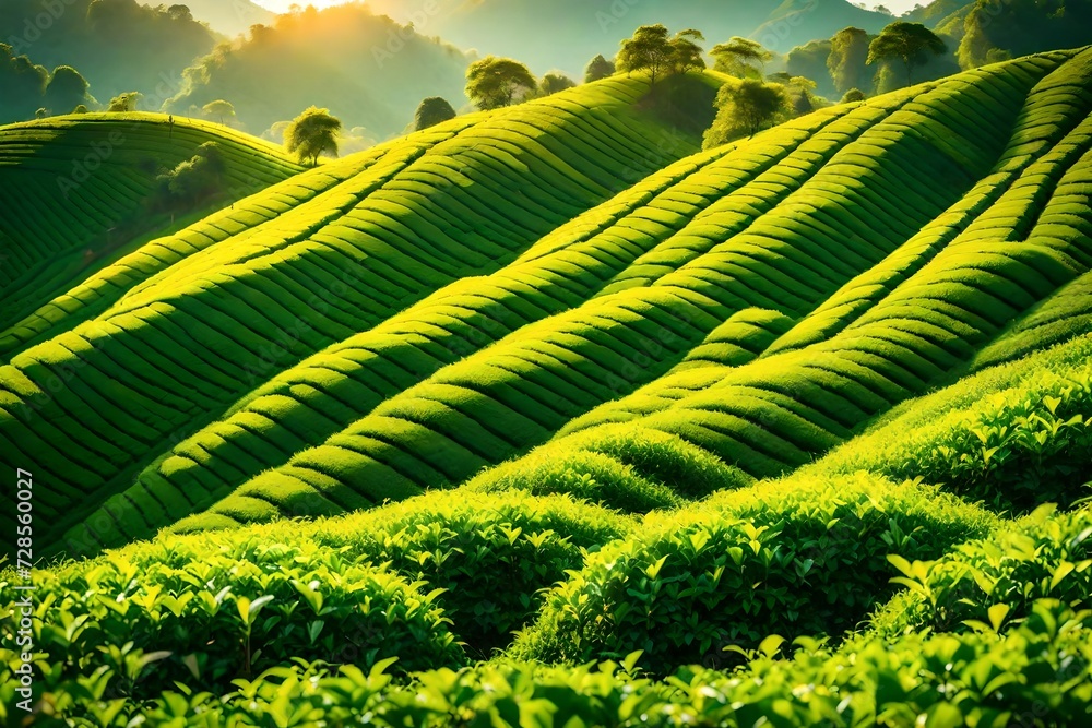 Fototapeta premium green tea leaves