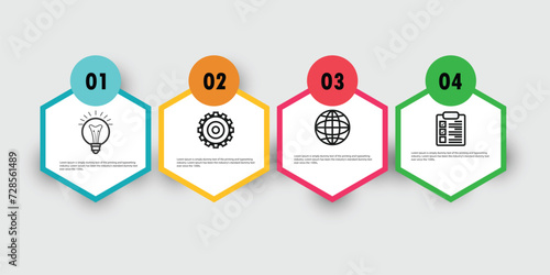 Presentation business infographic design elegant professional template with 4 step