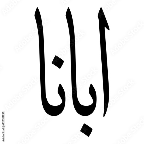 Apana Muslim Girls Name Sulus Font Arabic Calligraphy 