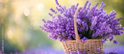 Lavender flowers in a basket.