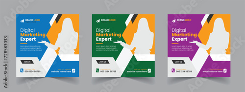 Corporate Business Promotion Digital Marketing Expert social media post template Web banner design