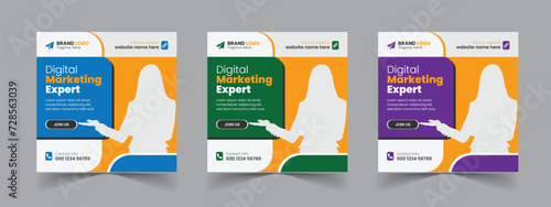 Corporate Business Promotion Digital Marketing Expert social media post template Web banner design