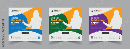 Corporate Business Promotion Digital Marketing Expert social media post template Web banner design
