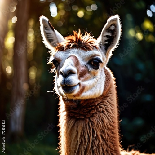 Llama wild animal living in nature, part of ecosystem