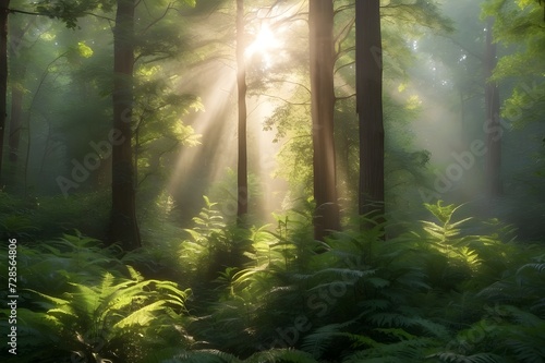 morning in the forest sun rays in forest  © Iram__Art's 