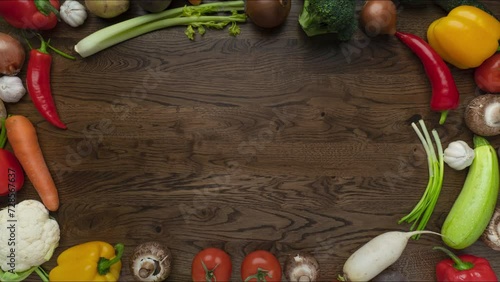 Moving vegetables on kitchen table