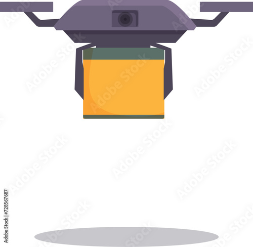 Drone parcel delivery icon cartoon vector. Cargo shipping. Transport logistic