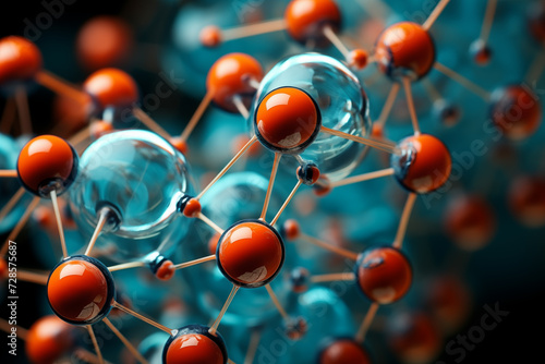 3D illustration depicting molecular structure with atoms, electrons, and connections