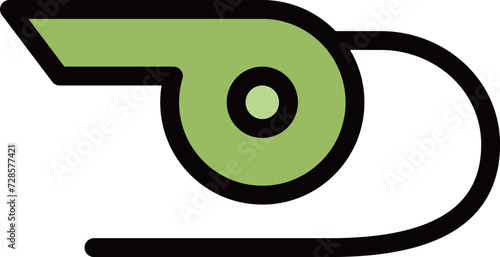 防災に必要な持ち物のカラー単品アイコン　笛