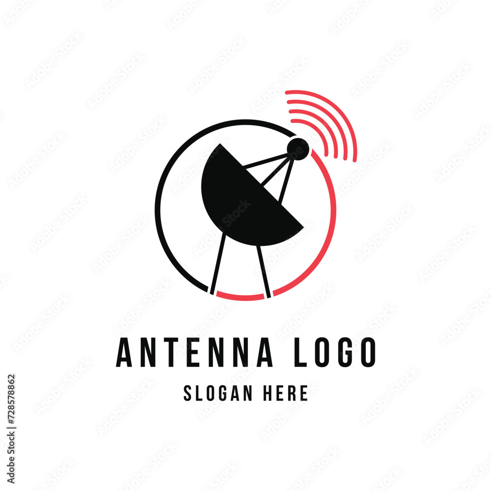 antenna logo design concept with circle