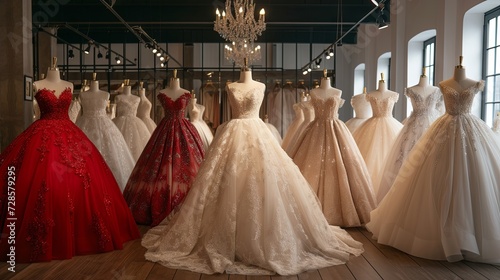collection of wedding dresses. © FotoStalker
