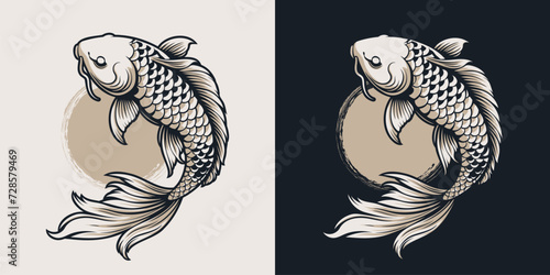 Monochrome gold koi