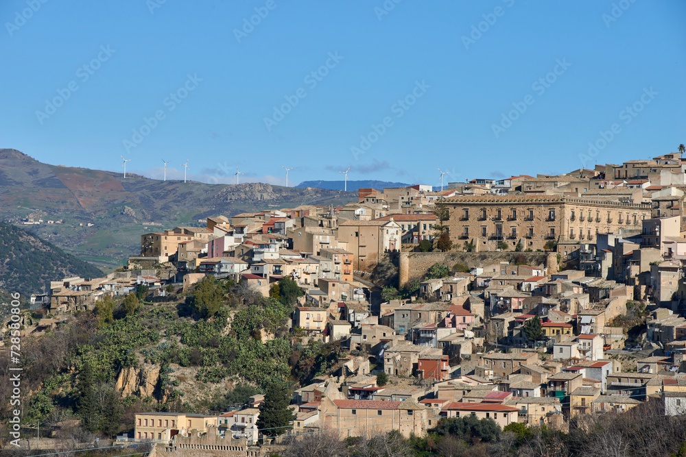 the provincial road that leads to Leonforte in Central Sicily in the Province of Enna the provincial road that leads to Leonforte in Central Sicily in the Province of Enna