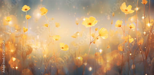 yellow flowers on a light background