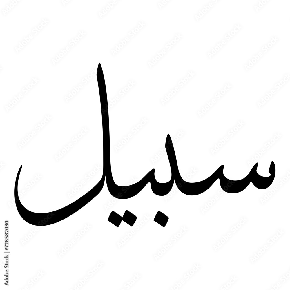 Sabeel Muslim Girls Name Sulus Font Arabic Calligraphy Sabeel Muslim Girls Name Sulus Font Arabic Calligraphy