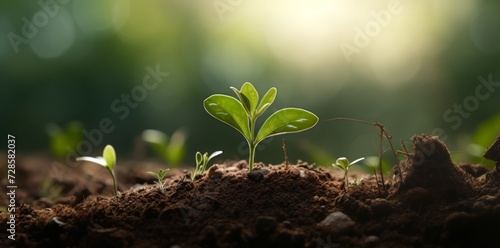 Tiny Plant Sprouts From Ground